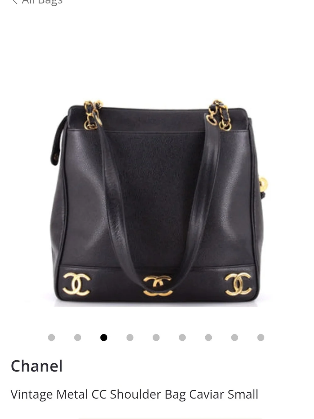 Chanel Black Leather Chain-Handle Shoulder Bag